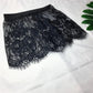 Black lace mini skirt with floral pattern, elegant women's fashion wear