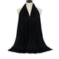 Elegant black women's fashion scarf draped on mannequin, stylish and versatile accessory
