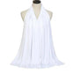 Elegant white halter neck dress for women's fashion