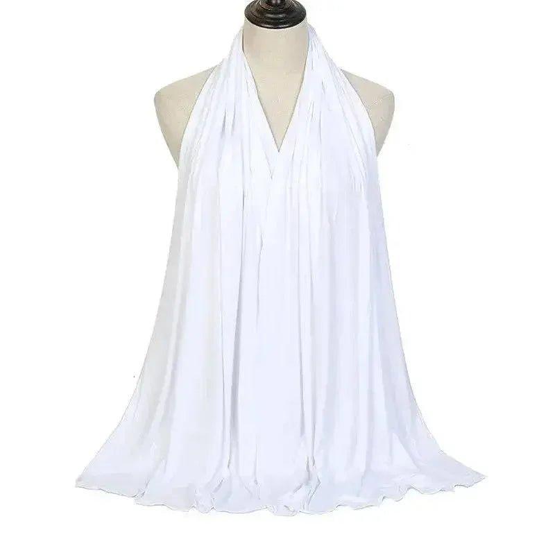 Elegant white halter neck dress for women's fashion