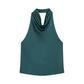 Emerald green sleeveless cowl neck top for women's fashion
