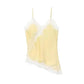 Yellow lace-trimmed camisole top for women's fashion