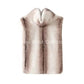 Luxury women's faux fur vest with high collar, soft beige and brown tones, perfect for winter fashion