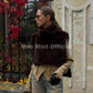 Woman wearing chic brown faux fur vest, sunglasses, and gloves for autumn fashion