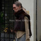 Woman wearing stylish brown faux fur vest, sunglasses, and hoop earrings for chic fall fashion