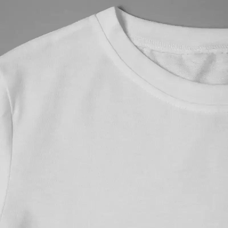 White women's fashion t-shirt with crew neck and soft cotton fabric detail