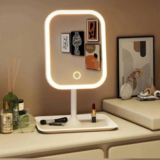 LED vanity mirror with touch control, beauty makeup mirror for women's fashion and skincare routine