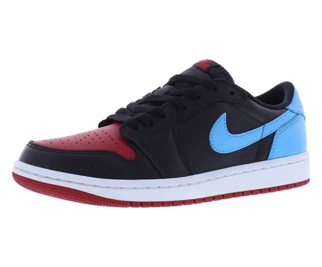 Black red and blue low-top sneaker with white sole for women's fashion