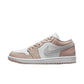 Women's beige and white low-top sneaker with Nike swoosh, casual fashion footwear