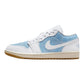 Light blue and white low-top sneaker with gum sole, ideal for women's fashion and casual wear
