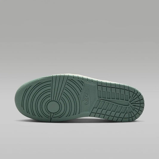Nike sneaker sole with green outsole pattern and logo, women's fashion footwear