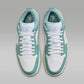 Mint green and white low-top sneakers with Jumpman logo, ideal for women's fashion and casual wear
