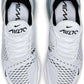 White Nike Air Max 270 women's sneakers with breathable mesh and visible air cushioning