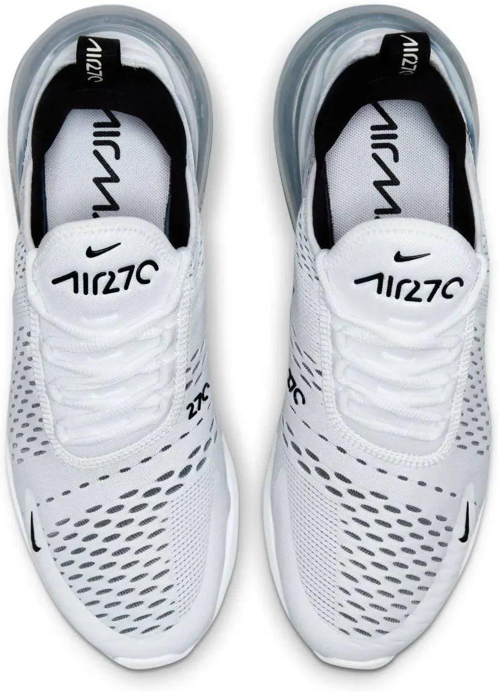 White Nike Air Max 270 women's sneakers with breathable mesh and visible air cushioning