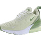 Nike Air Max 270 women's sneaker in light green with white sole and mesh upper, ideal for fashion and comfort