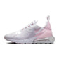 White and pink Nike Air Max 270 women's sneaker with mesh upper and visible air cushioning