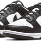 Black and white Nike Dunk Low sneakers for women's fashion and streetwear style