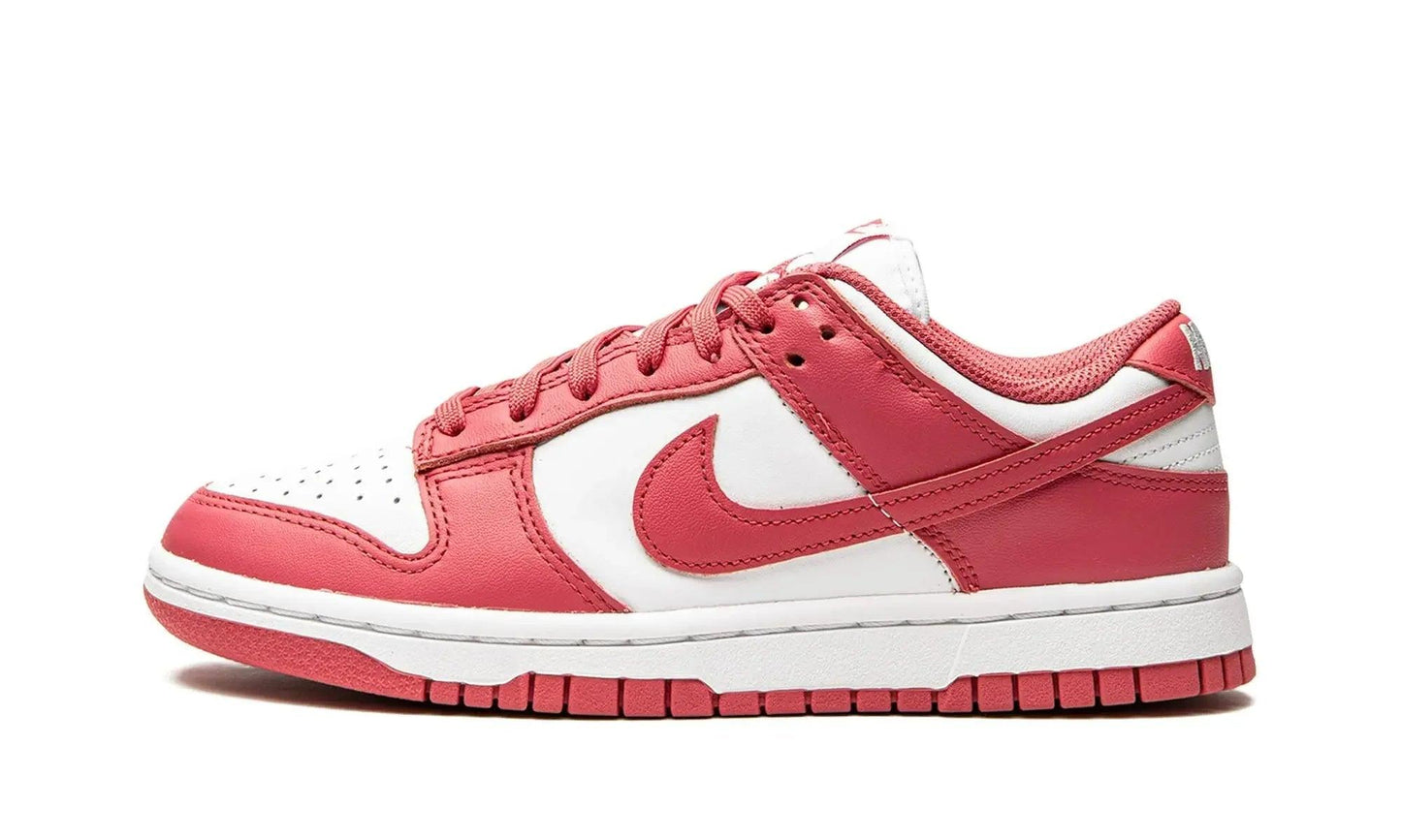 Pink and white Nike Dunk Low sneaker for women's fashion and casual wear