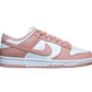Pink and white Nike Dunk Low sneaker for women's fashion and casual wear