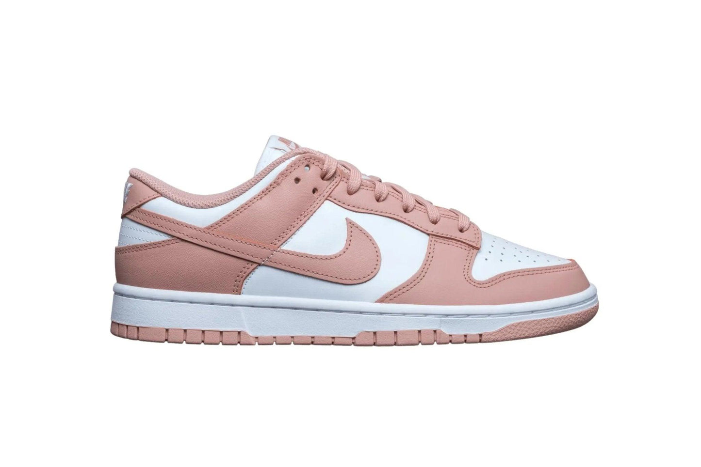 Pink and white Nike Dunk Low sneaker for women's fashion and casual wear