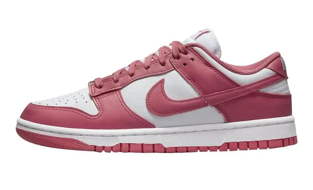 Pink and white Nike Dunk Low sneaker for women's fashion and casual wear