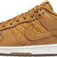 Tan quilted leather Nike Dunk Low sneaker with white sole, women's fashion footwear