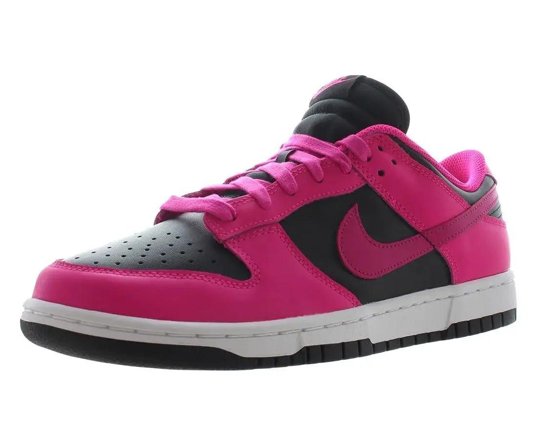 Vibrant pink and black Nike Dunk Low sneaker with white sole, stylish women's fashion footwear