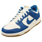 Blue and white Nike Dunk Low sneaker with gum sole, women's fashion footwear