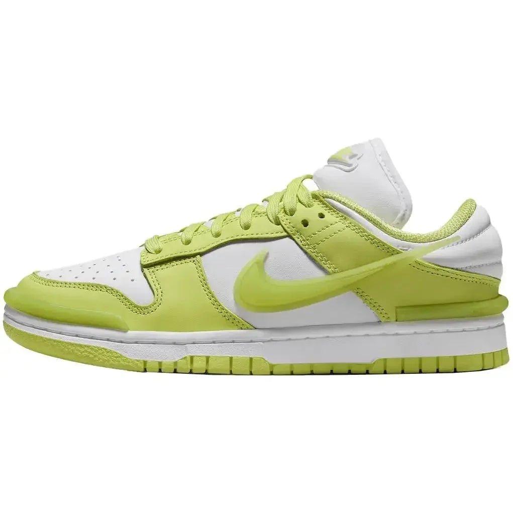 Lime green and white Nike Dunk sneaker for women's fashion and casual wear