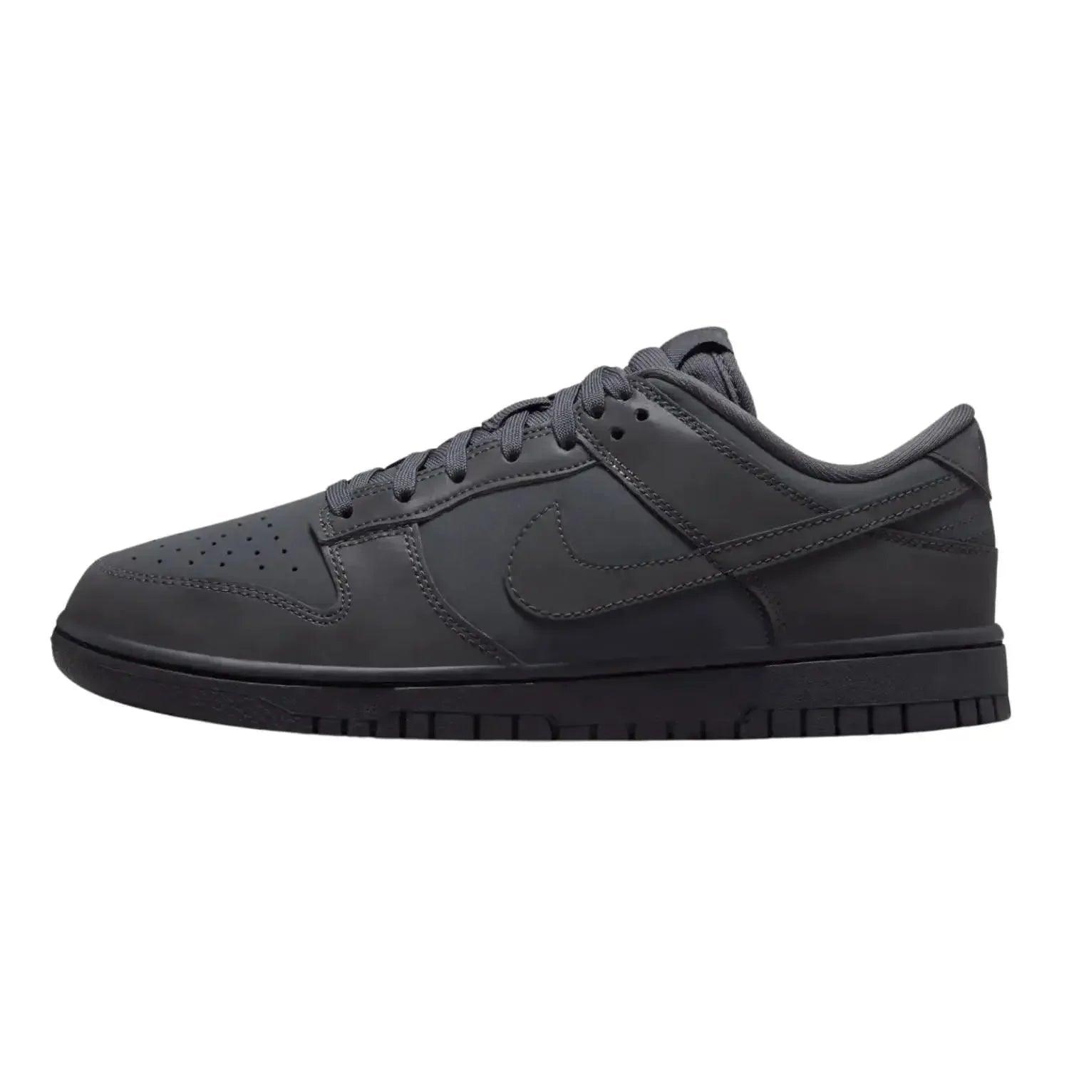 Black Nike Dunk Low sneaker, women's fashion footwear with classic design and perforated toe