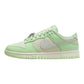 Mint green and white Nike Dunk Low sneaker with silver swoosh, women's fashion footwear