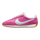 Pink Nike Cortez sneaker with white swoosh and gum sole, women's fashion footwear