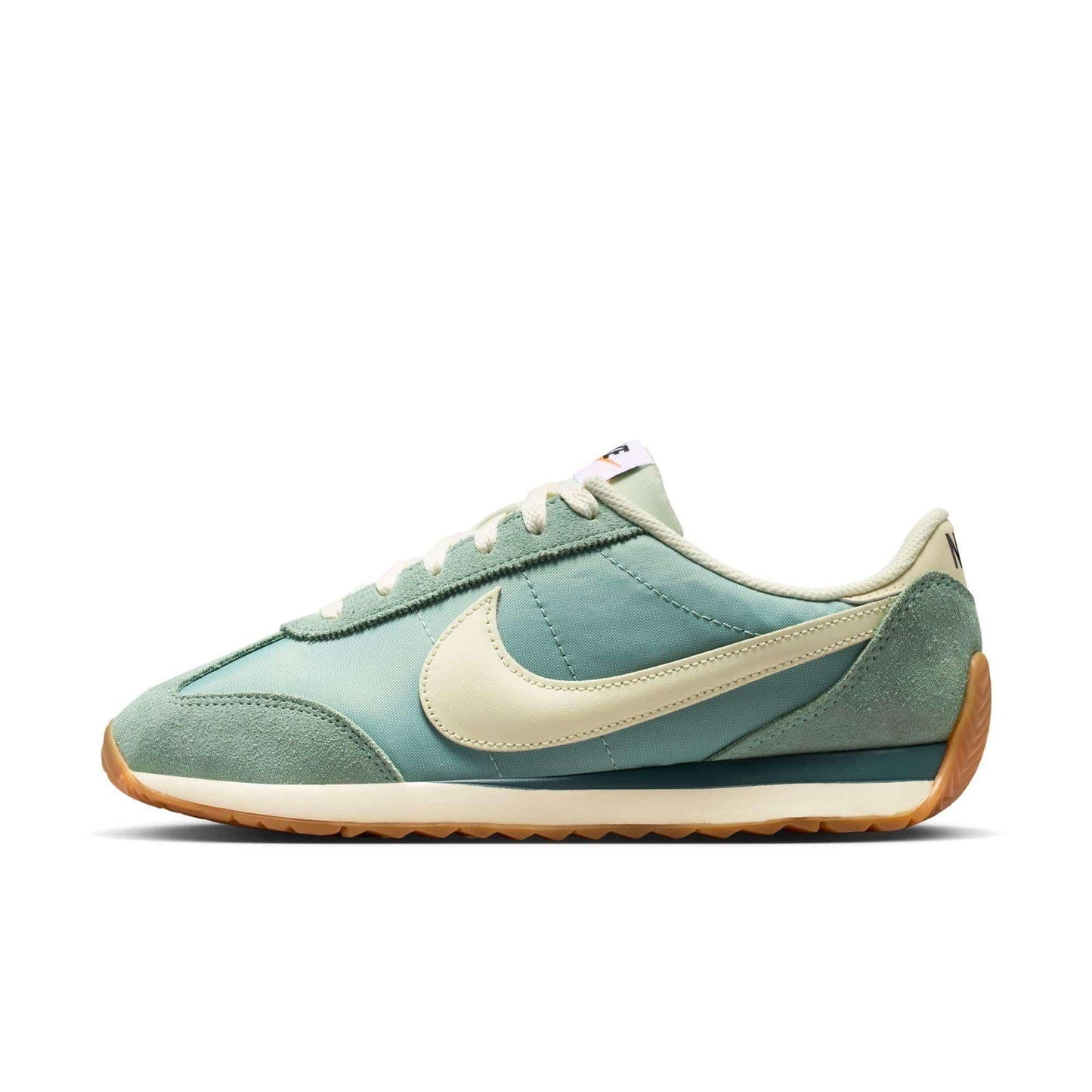 Mint green Nike Cortez sneaker with cream swoosh and gum sole, women's fashion footwear