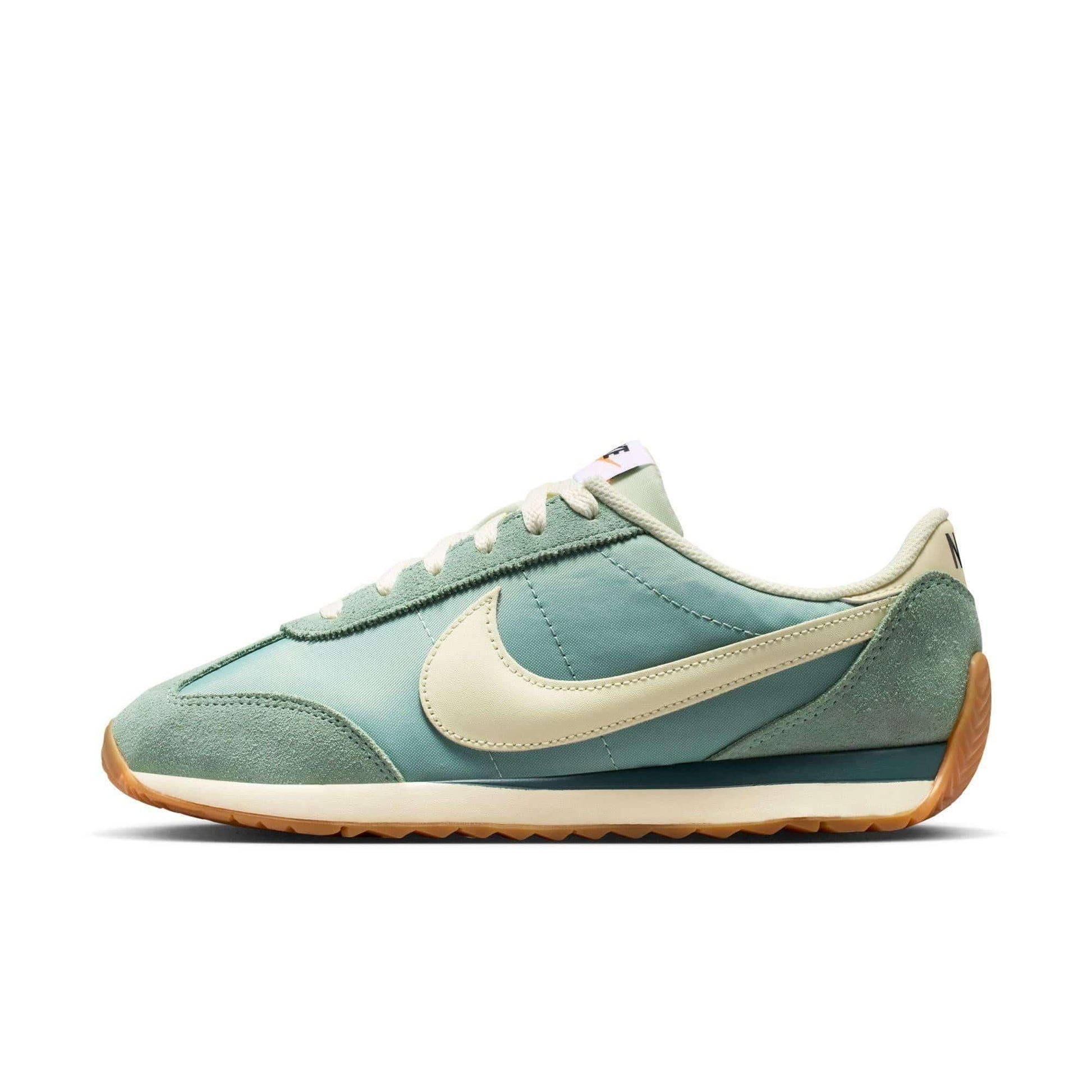 Mint green Nike Cortez sneaker with cream swoosh and gum sole, women's fashion footwear