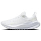 White women's running shoe with breathable knit upper and cushioned sole for comfort and style