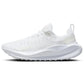 White women's running sneaker with breathable knit upper and cushioned sole for comfort and style