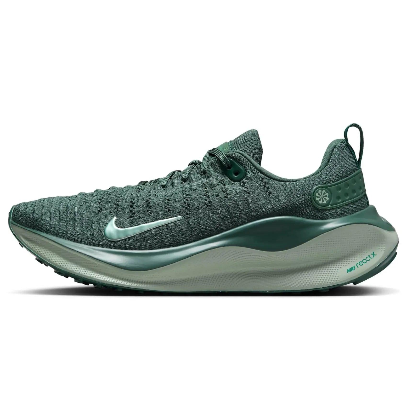 Nike React X running shoe in green with mesh upper and cushioned sole for women's fashion and comfort