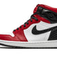 Red, white, and black high-top sneaker with snakeskin texture and Nike swoosh, fashion footwear