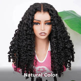 Natural color curly lace front wig for women, voluminous deep waves, fashion beauty accessory
