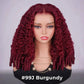 Burgundy curly lace front wig #99J, women's fashion hairpiece with deep waves and natural part