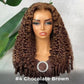Chocolate Brown Curly Lace Front Wig #4 for Women's Fashion