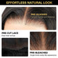 Natural-looking pre-plucked lace front wig with pre-cut lace and bleached knots for seamless scalp appearance