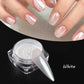 White nail powder with glossy manicure, perfect for women's fashion beauty looks