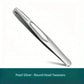 Pearl silver round head tweezers for precise beauty grooming