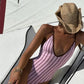 Print Deep V Neck One Piece Swimsuit Women Swimwear Bodysuit Monokini High Leg Swim Suit Bathing Suit Beachwear - Womans Fashion