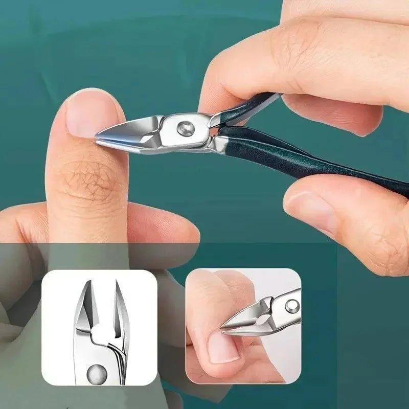 Precision nail clippers for manicure, trimming cuticles with sharp stainless steel tips