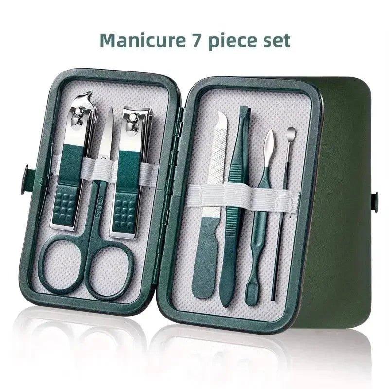 Professional nail clippers 7/10/12/18Piece Nail Care Kit Stainless Steel Manicure Pedicure Set Nail Clipper Set with Travel Case - Womans Fashion