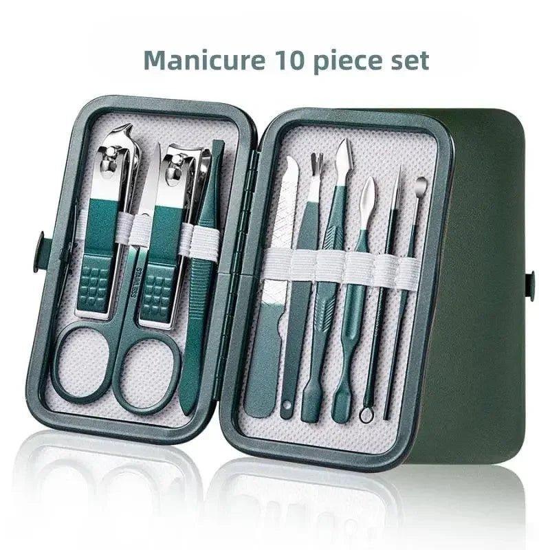 Professional nail clippers 7/10/12/18Piece Nail Care Kit Stainless Steel Manicure Pedicure Set Nail Clipper Set with Travel Case - Womans Fashion