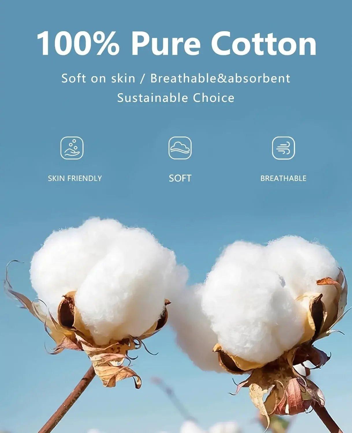 100% pure cotton buds, soft breathable fabric for women’s fashion, skin-friendly sustainable choice