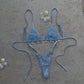 Rhinestones Swimsuit Bikini Swimwear Swimsuit Women Separates Swimwear Two Piece Side Straps Swimsuit Bathing Suit - Womans Fashion